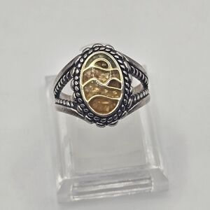 Carolyn Pollack Relios Mountain Scene Sterling Silver Mosaic Ring Size 7.75